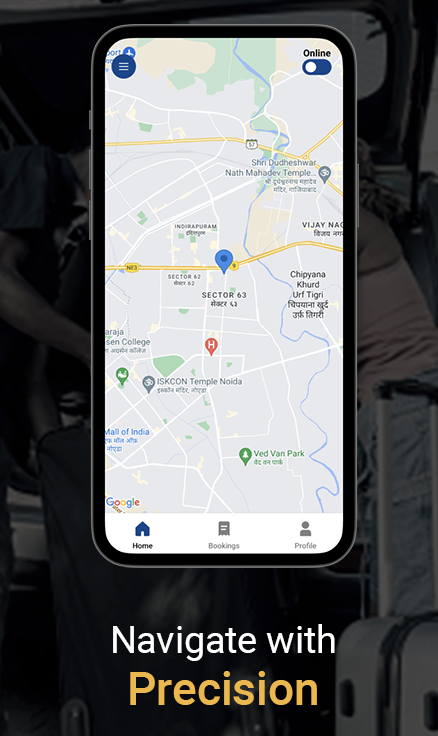 Tripmaster map navigation screen
